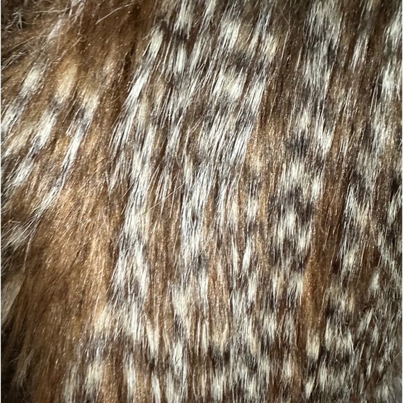 Faux Fur Brown Feathery Vest with Sweater Back. - Picture 12 of 12